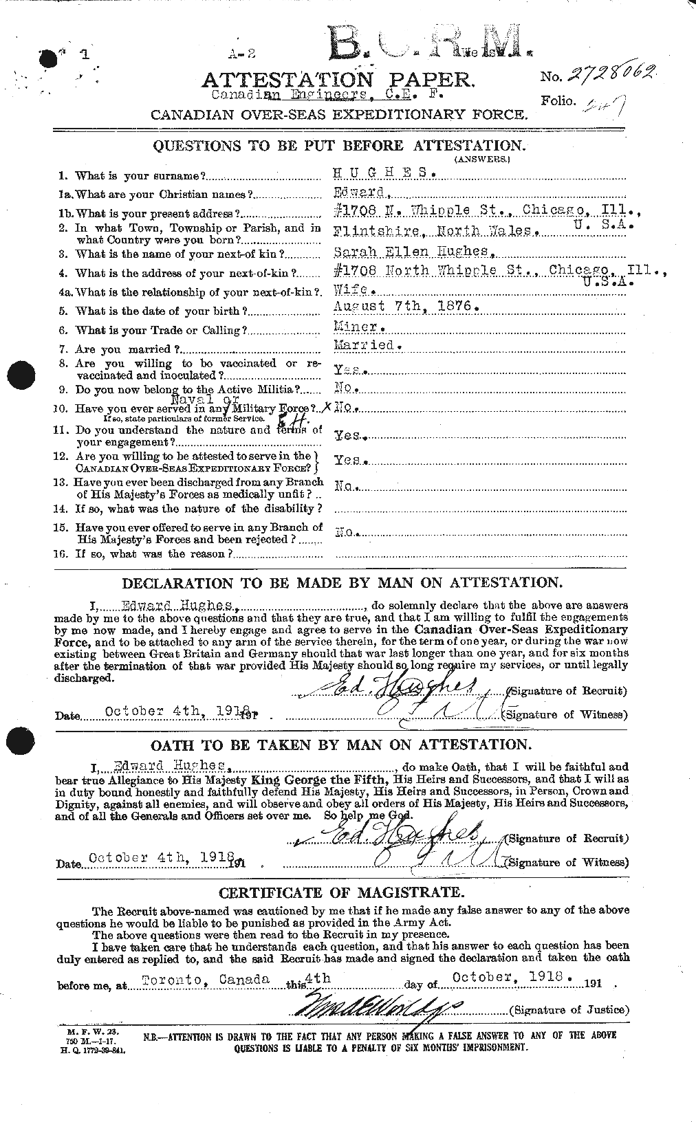 Personnel Records of the First World War - CEF 402666a