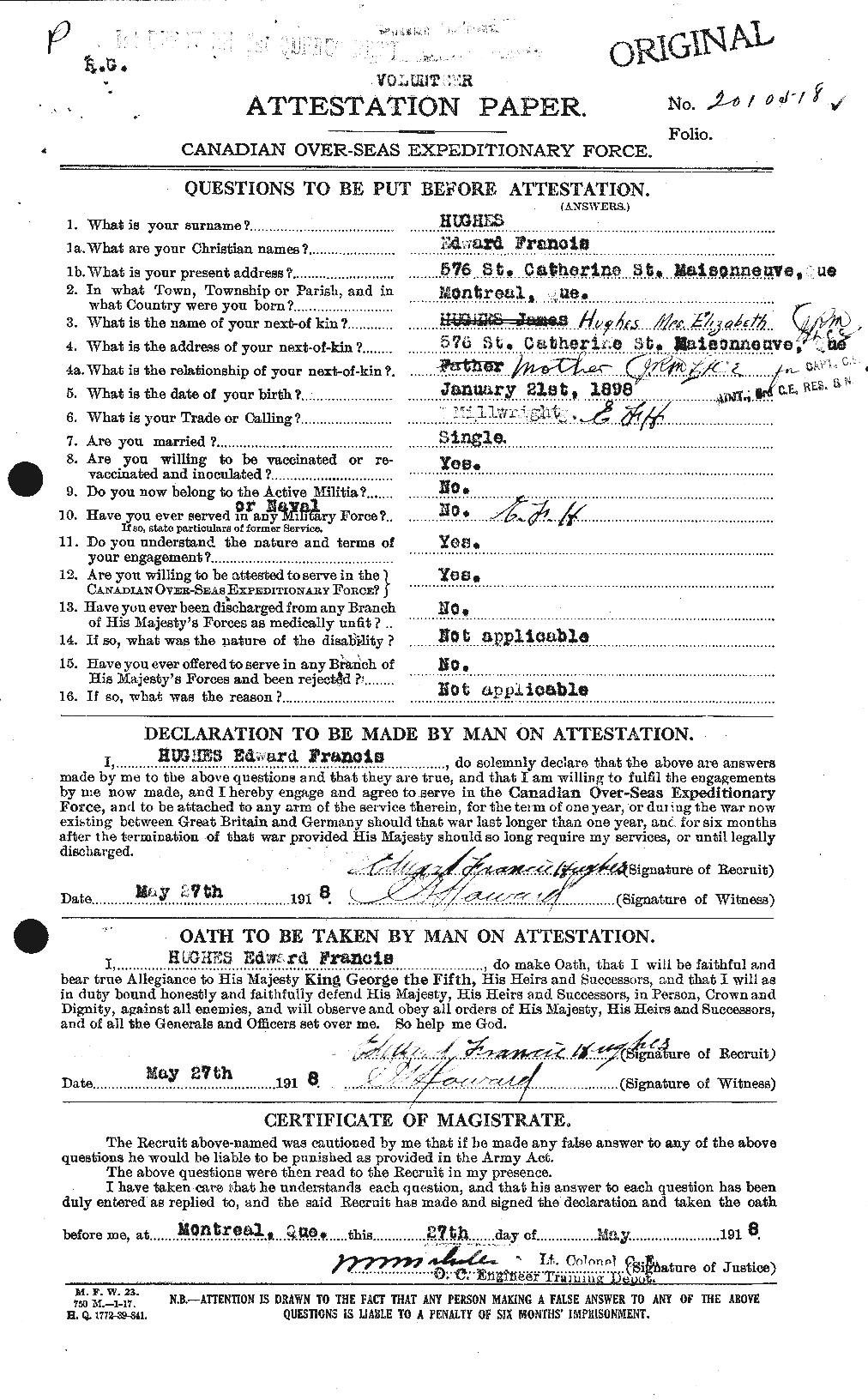 Personnel Records of the First World War - CEF 402684a
