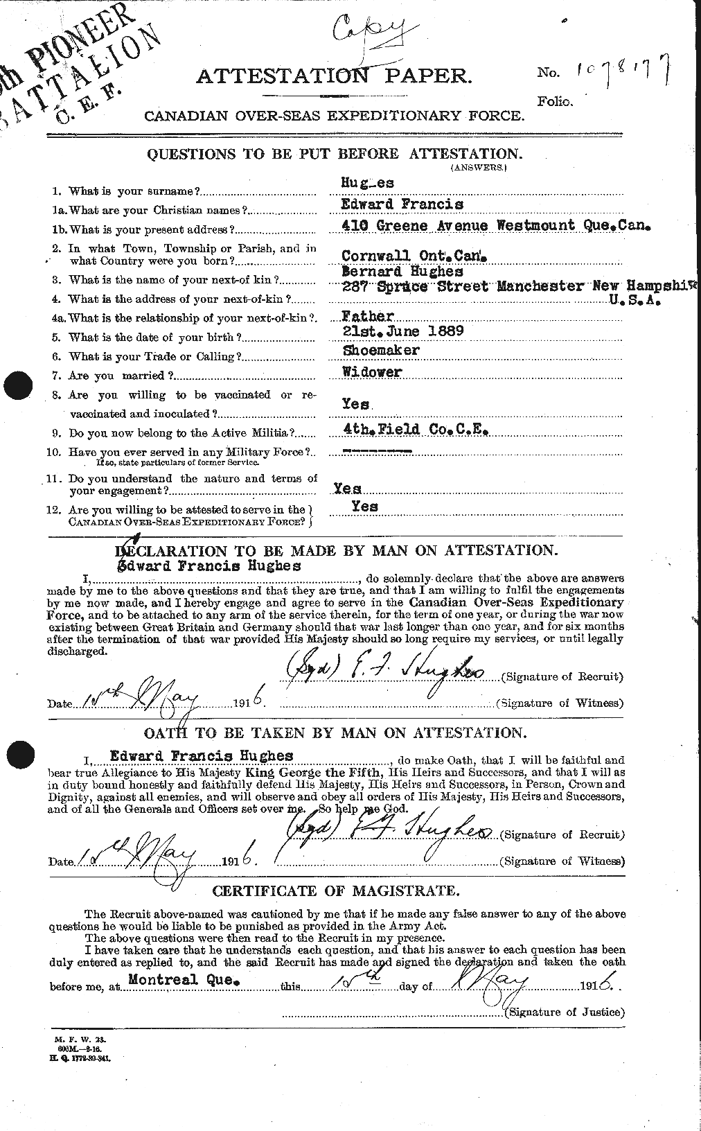 Personnel Records of the First World War - CEF 402685a