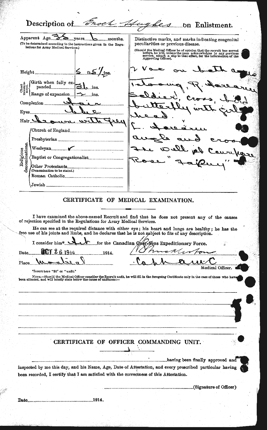 Dossiers du Personnel de la Première Guerre mondiale - CEC 402706b