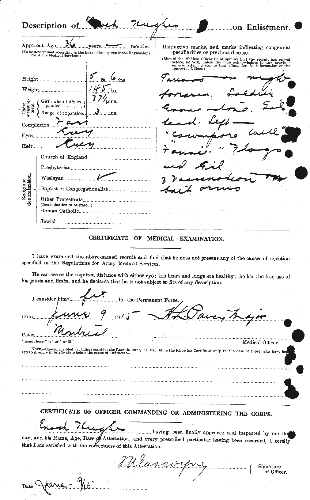 Dossiers du Personnel de la Première Guerre mondiale - CEC 402707b