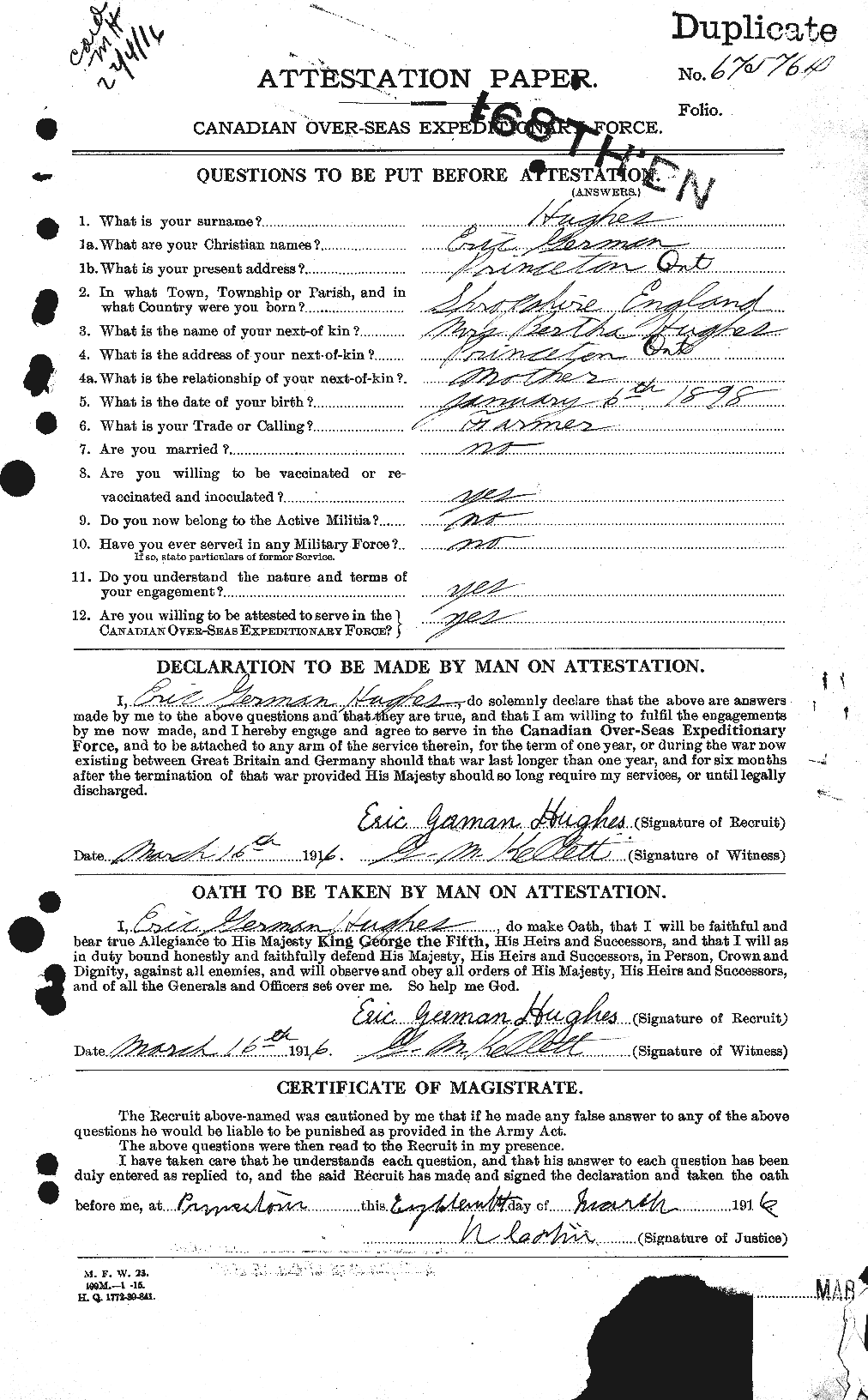 Personnel Records of the First World War - CEF 402708a