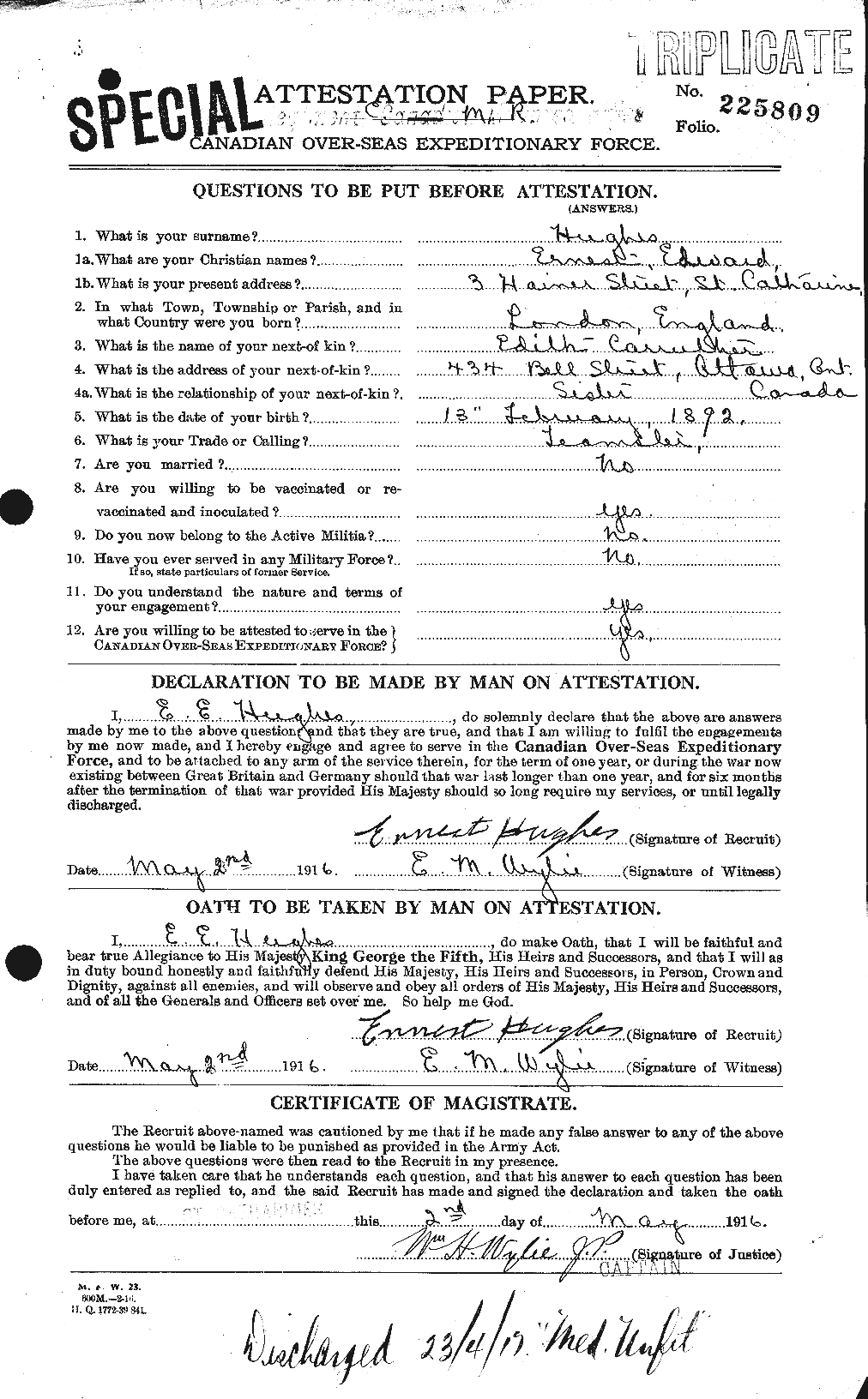 Personnel Records of the First World War - CEF 402711a