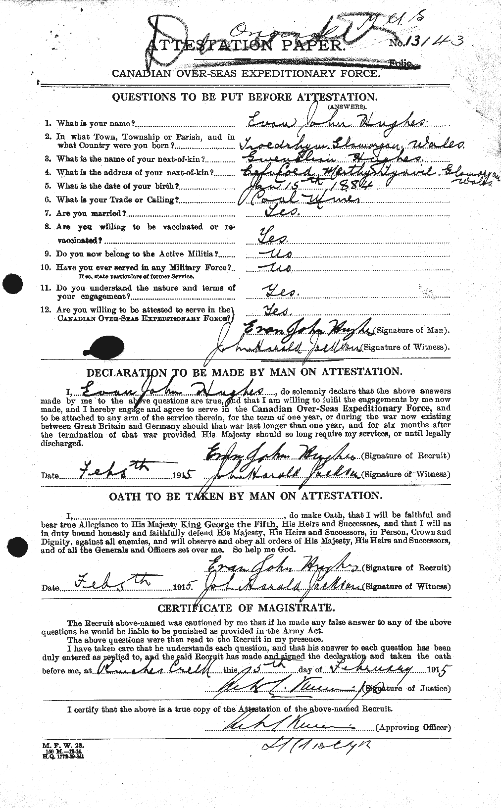 Personnel Records of the First World War - CEF 403760a