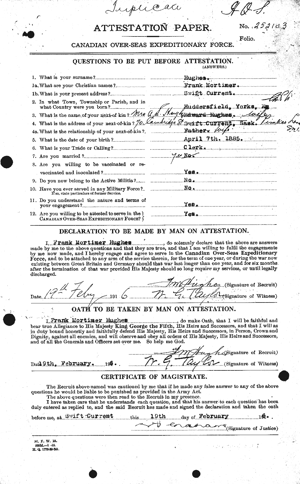 Personnel Records of the First World War - CEF 403780a