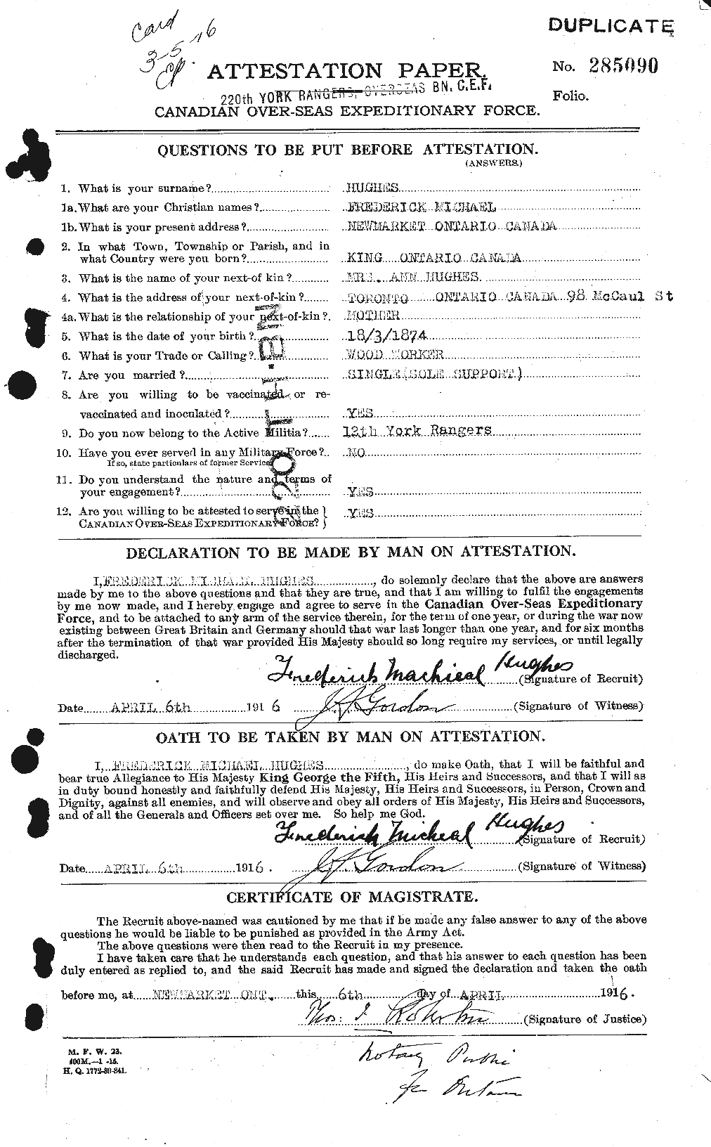 Personnel Records of the First World War - CEF 403801a