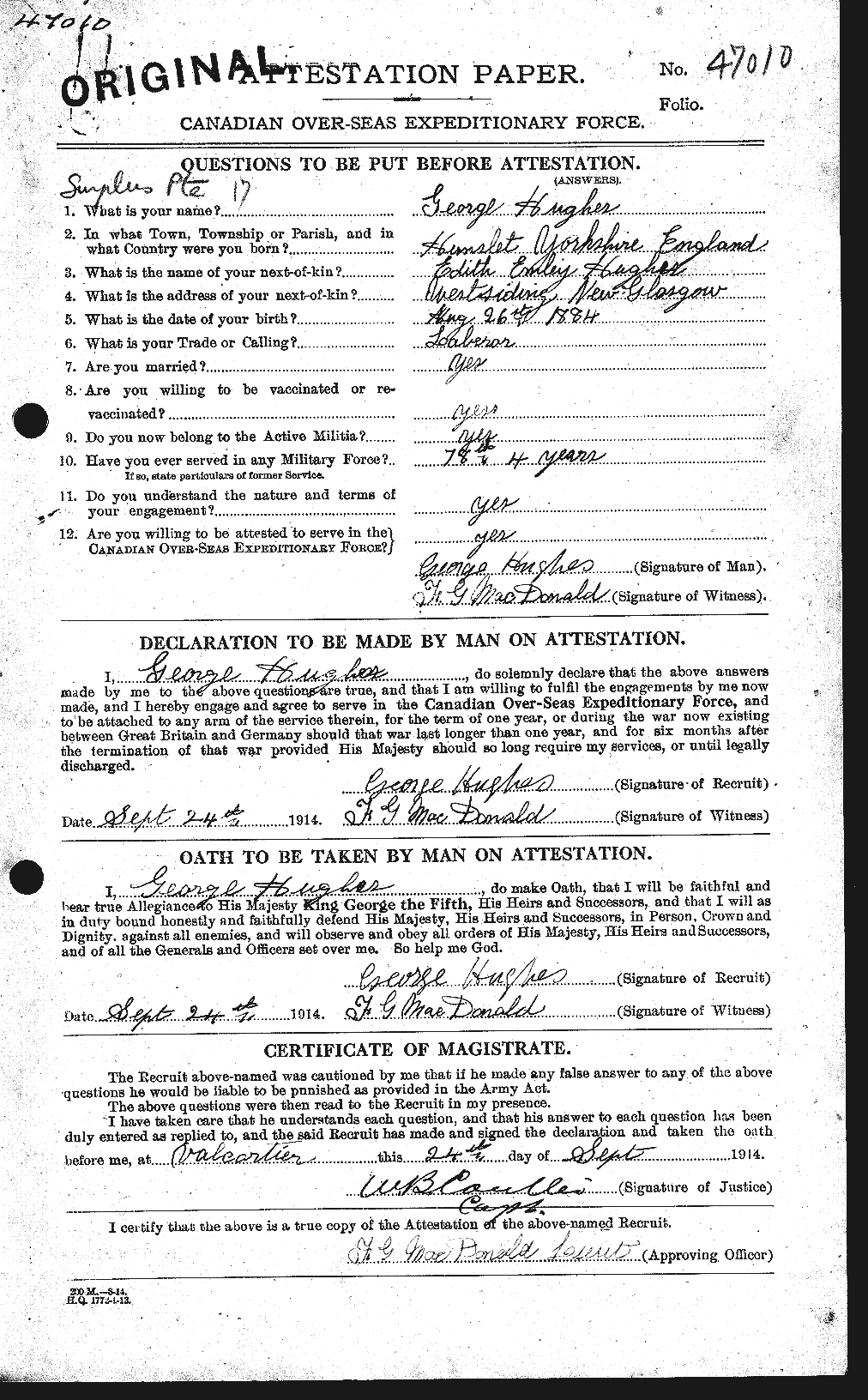 Personnel Records of the First World War - CEF 403819a