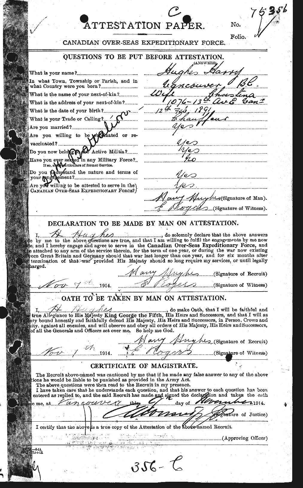 Personnel Records of the First World War - CEF 403864a