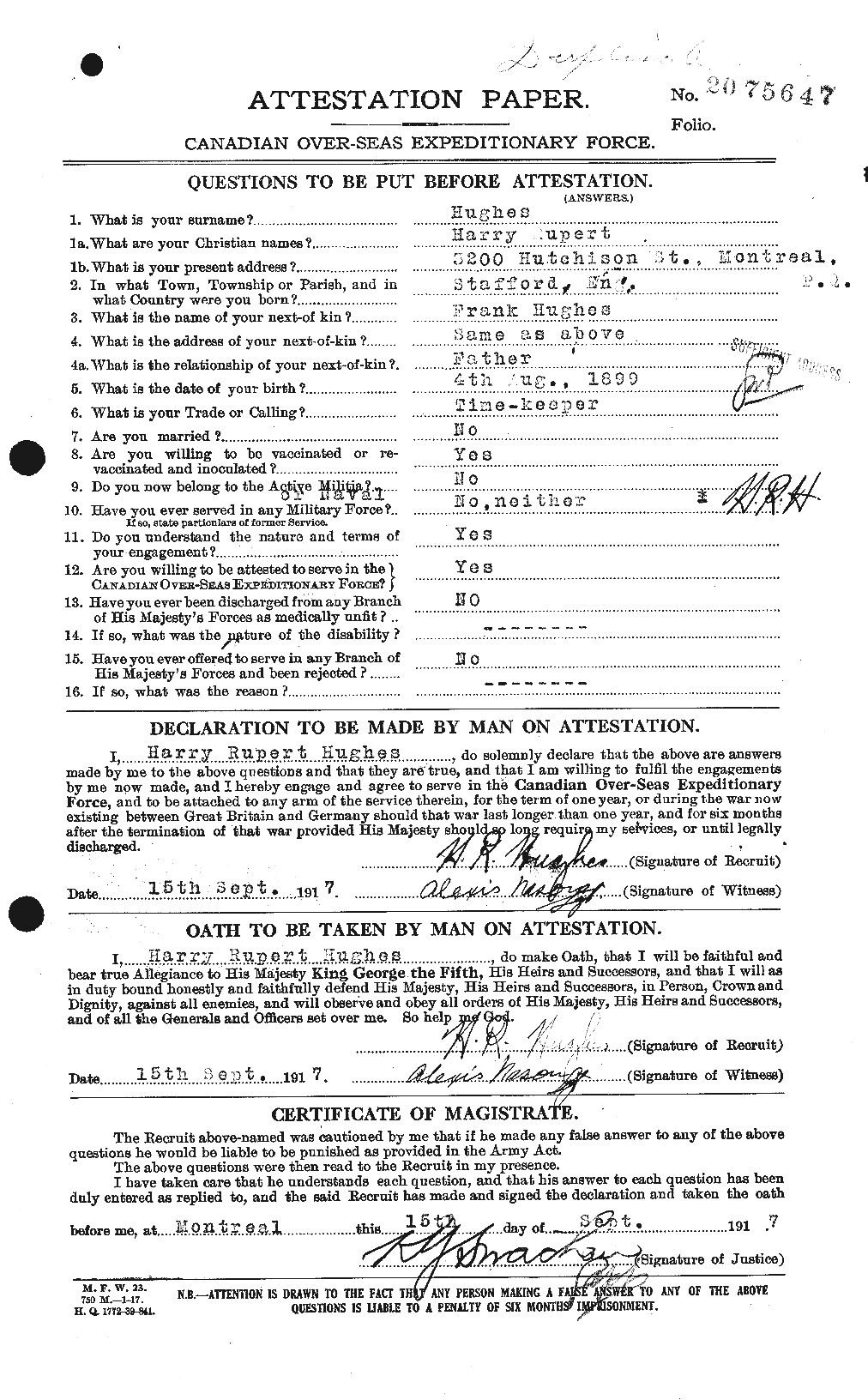 Personnel Records of the First World War - CEF 403875a