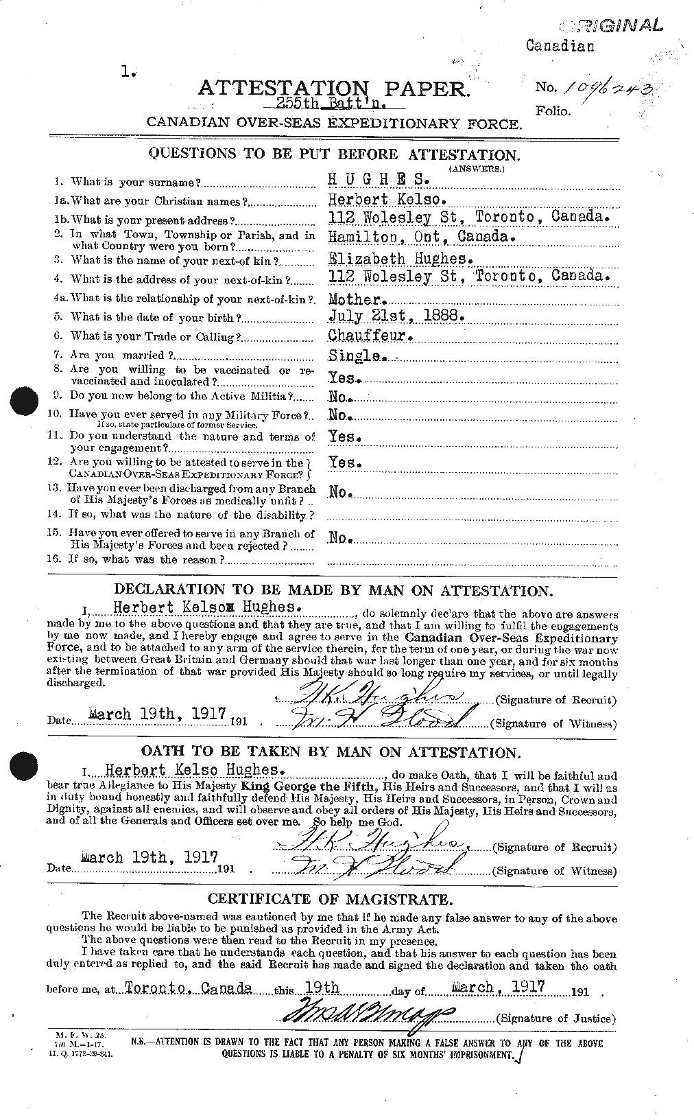 Personnel Records of the First World War - CEF 403902a