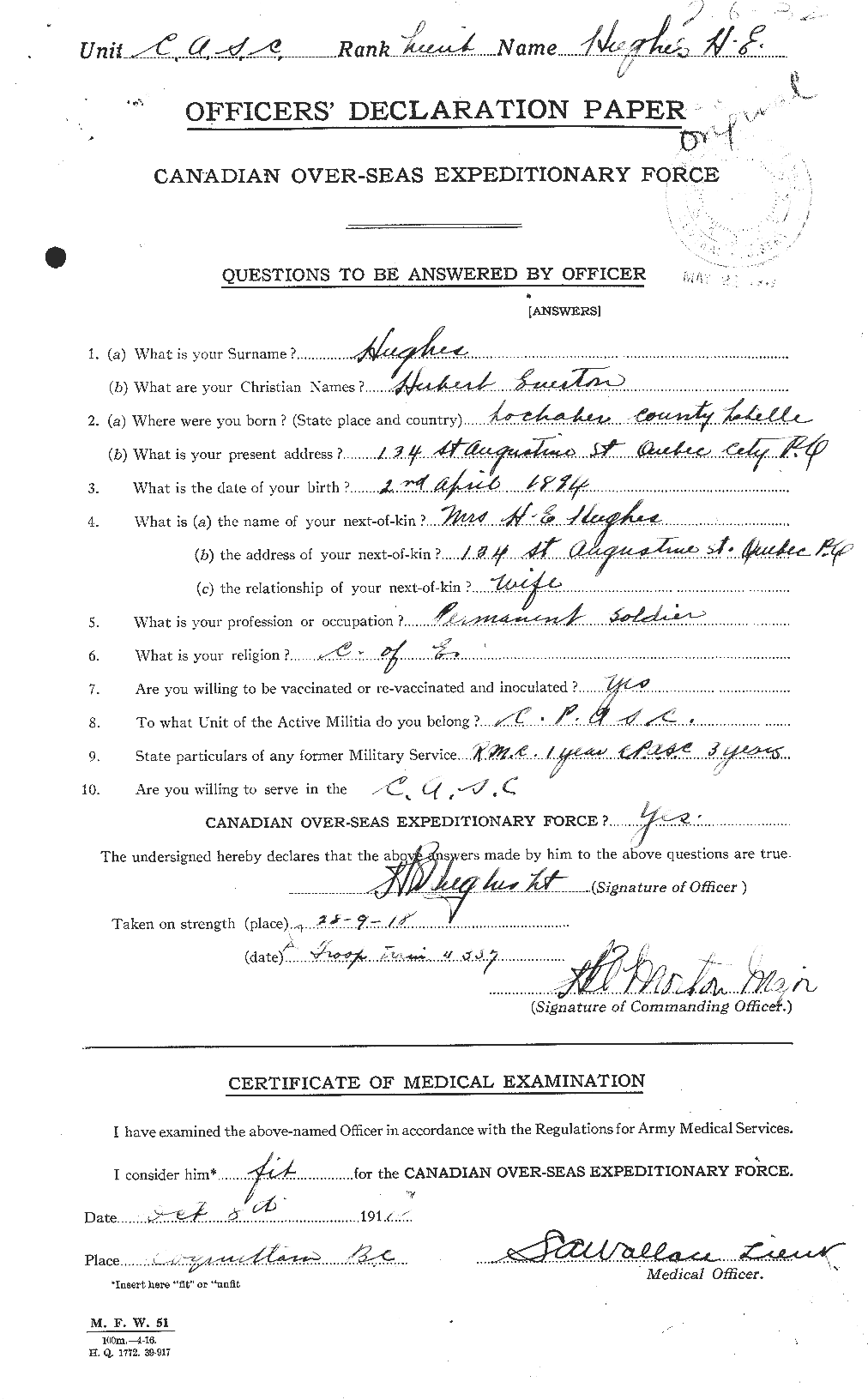 Personnel Records of the First World War - CEF 403914a