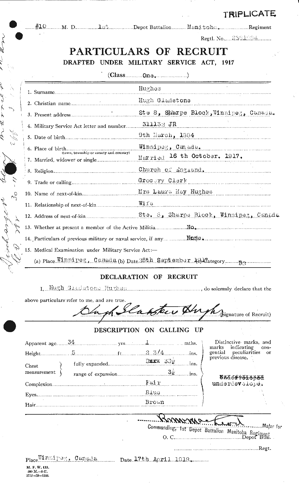 Personnel Records of the First World War - CEF 403923a