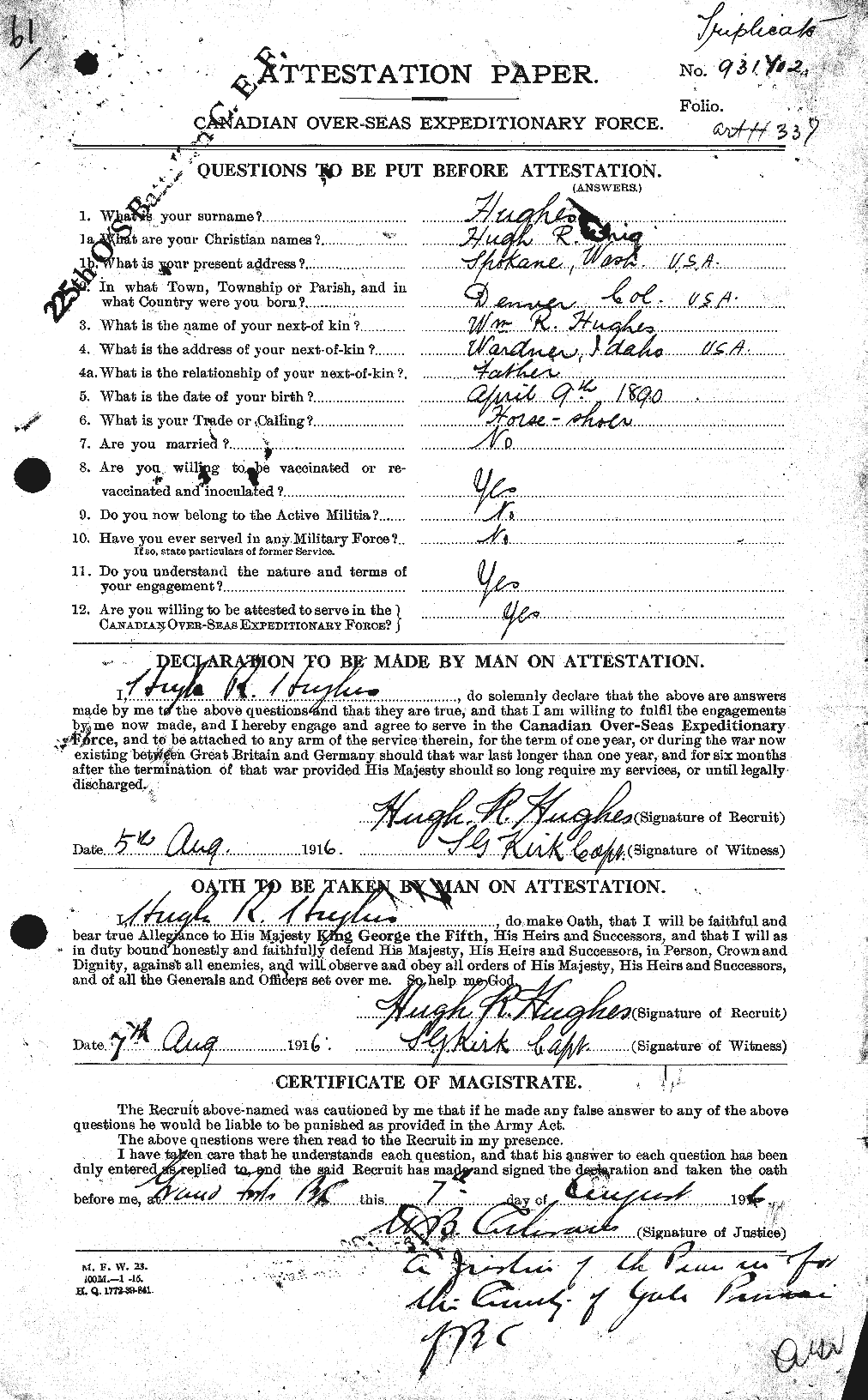 Personnel Records of the First World War - CEF 403925a