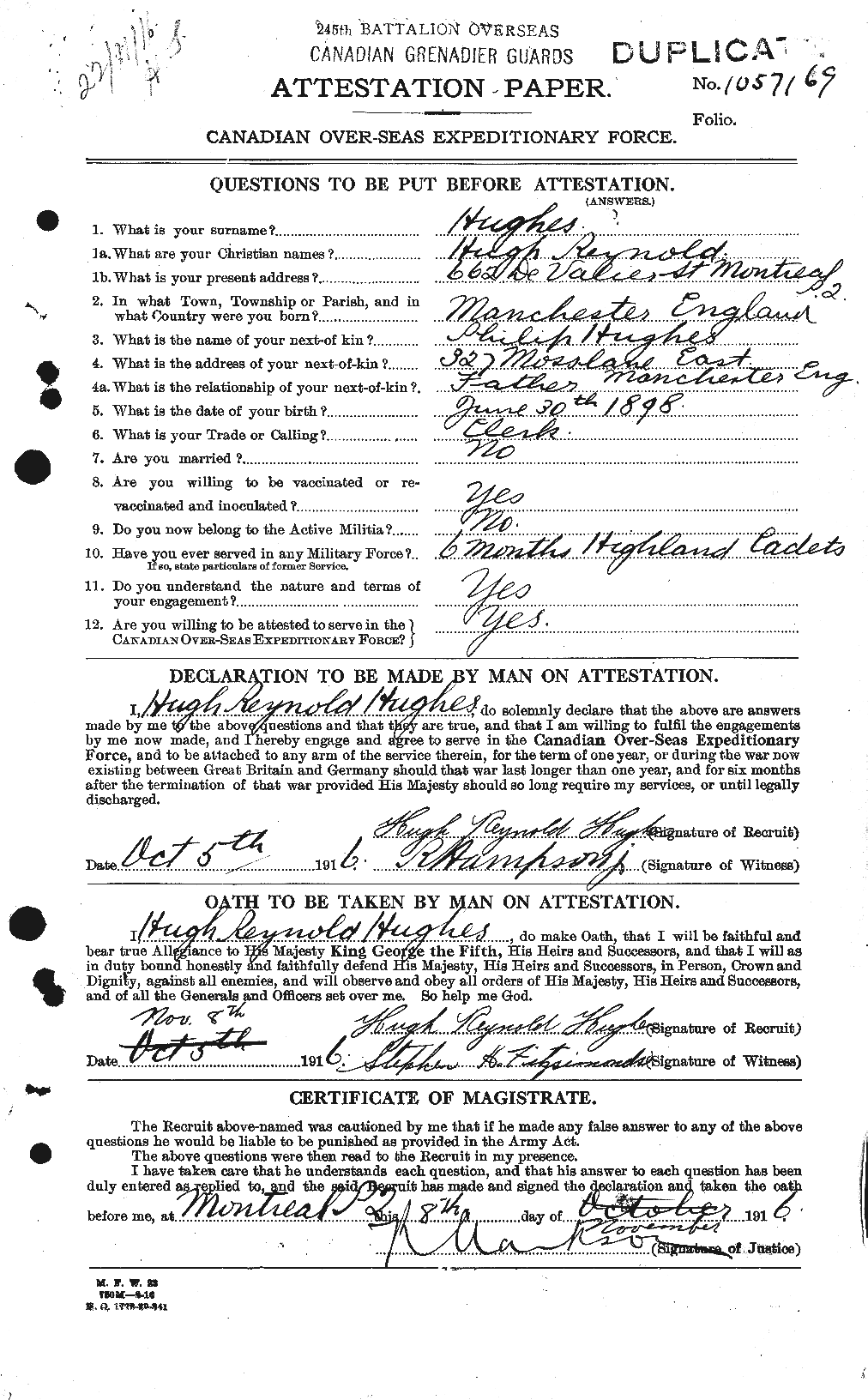 Personnel Records of the First World War - CEF 403926a