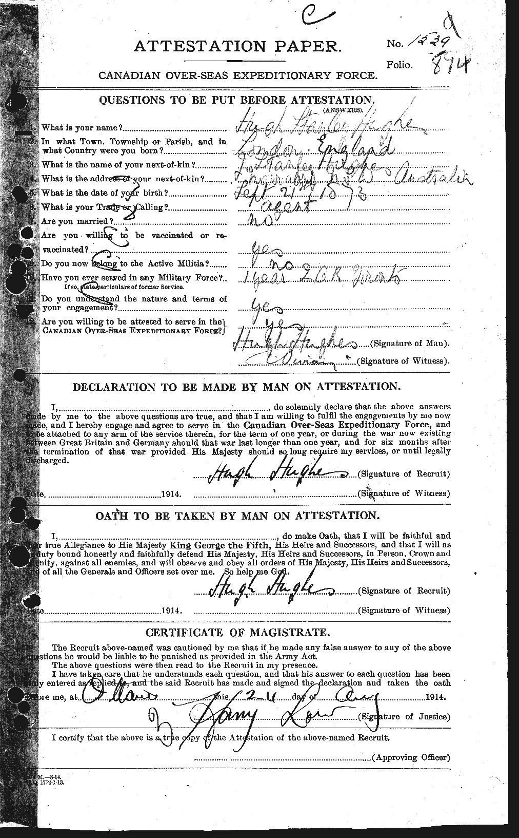 Personnel Records of the First World War - CEF 403928a