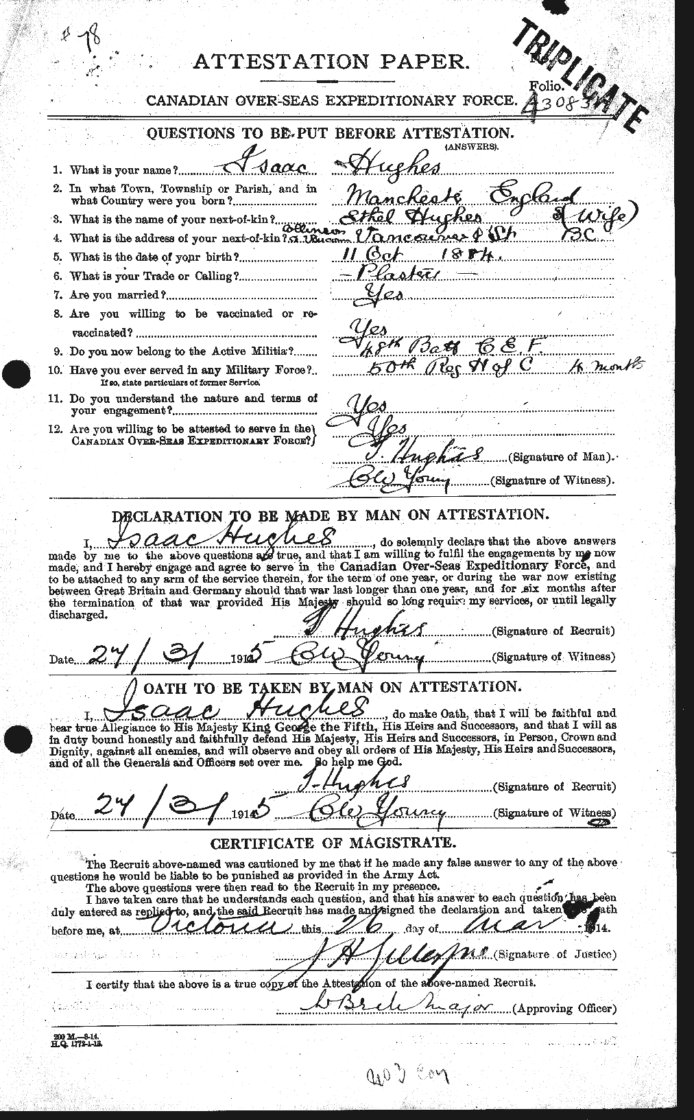 Personnel Records of the First World War - CEF 403934a