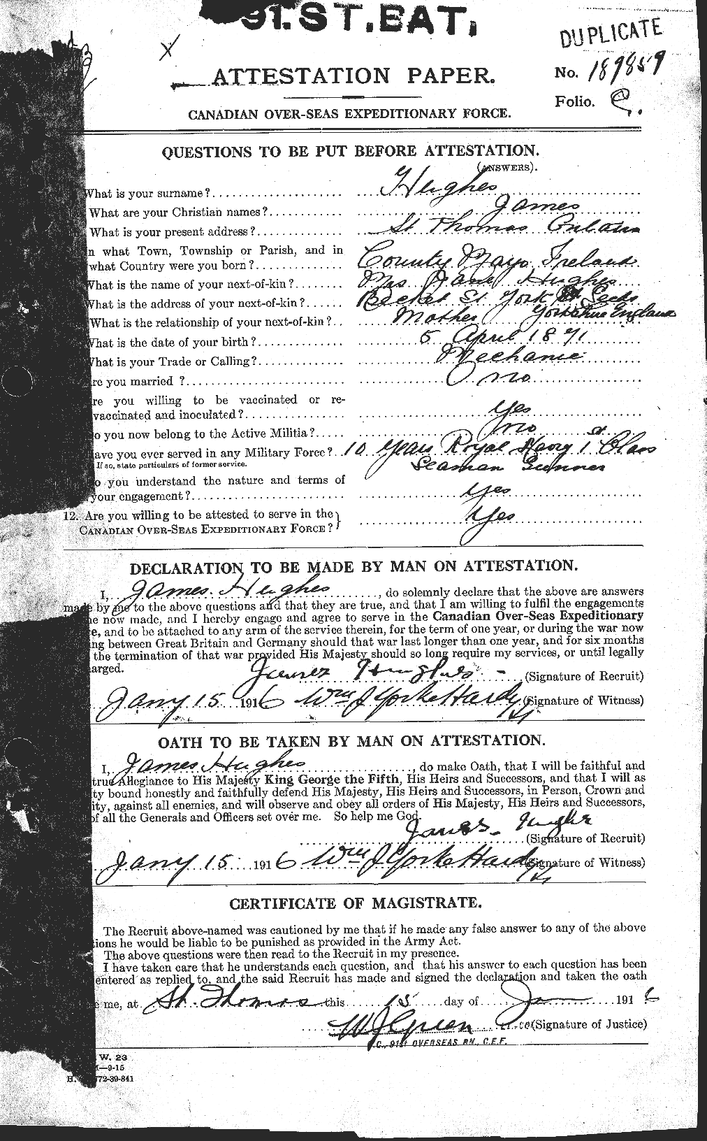 Personnel Records of the First World War - CEF 403946a