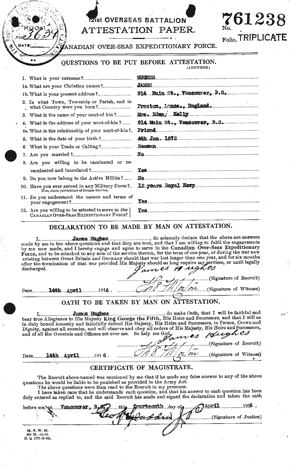 Personnel Records of the First World War - CEF 403951a