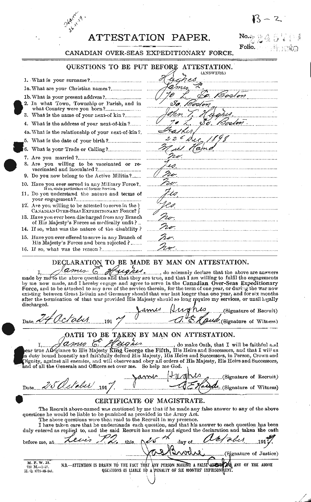 Personnel Records of the First World War - CEF 403958a
