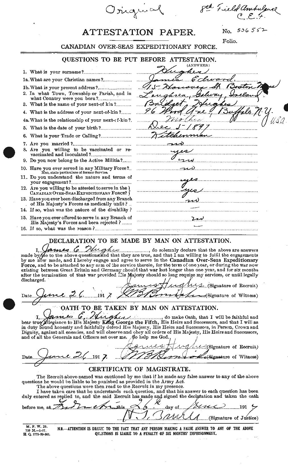 Personnel Records of the First World War - CEF 403960a