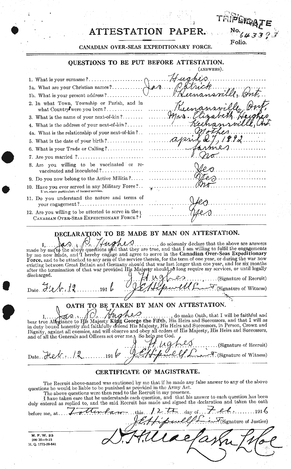 Personnel Records of the First World War - CEF 403970a