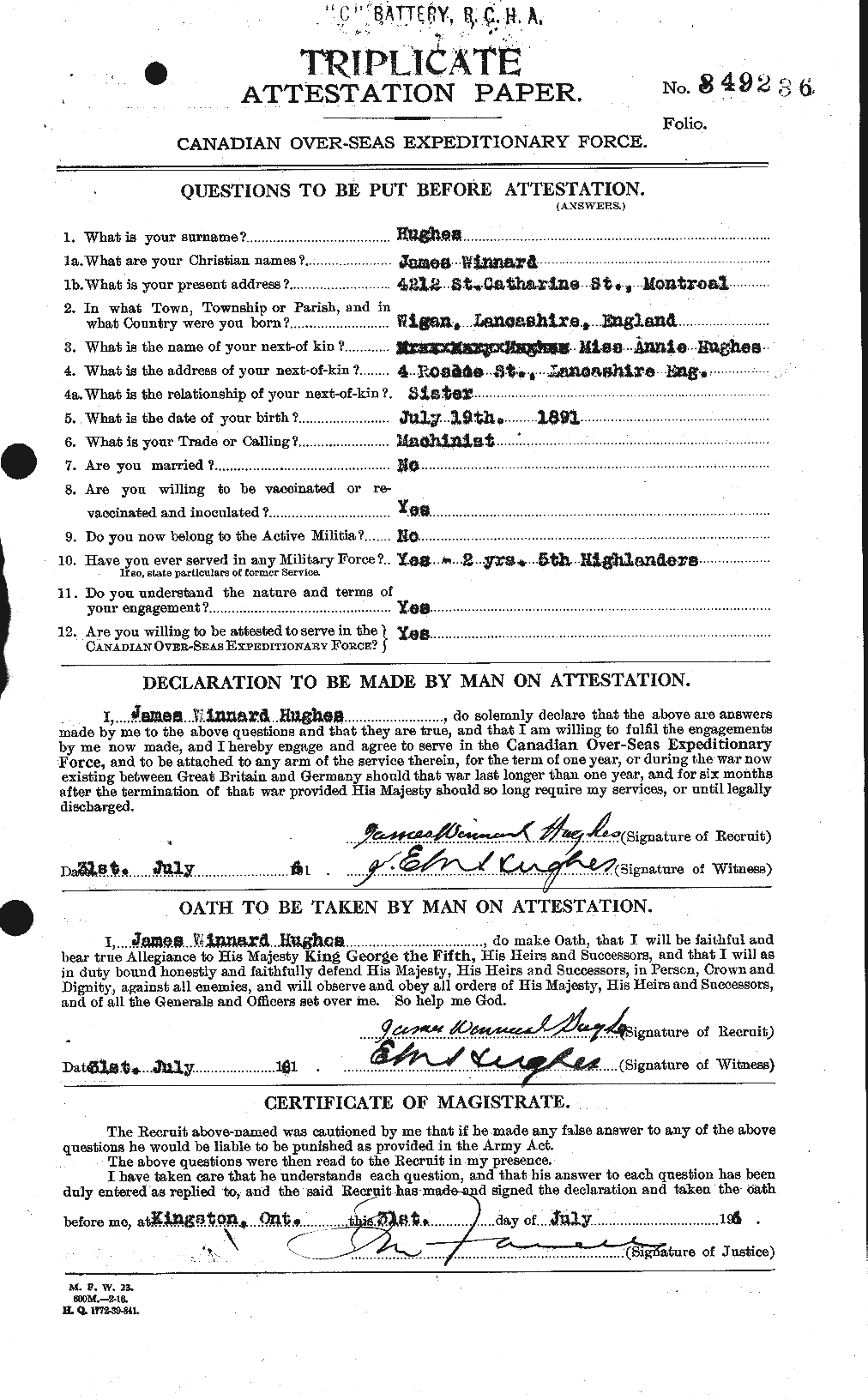 Personnel Records of the First World War - CEF 403974a