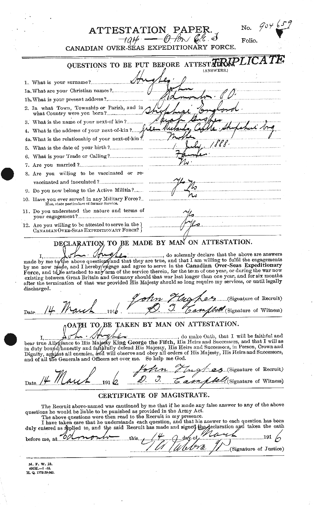 Personnel Records of the First World War - CEF 403989a