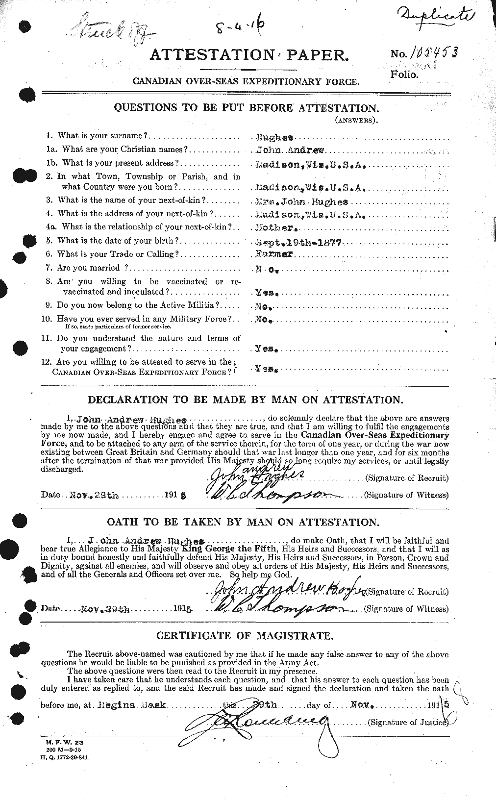 Personnel Records of the First World War - CEF 404007a