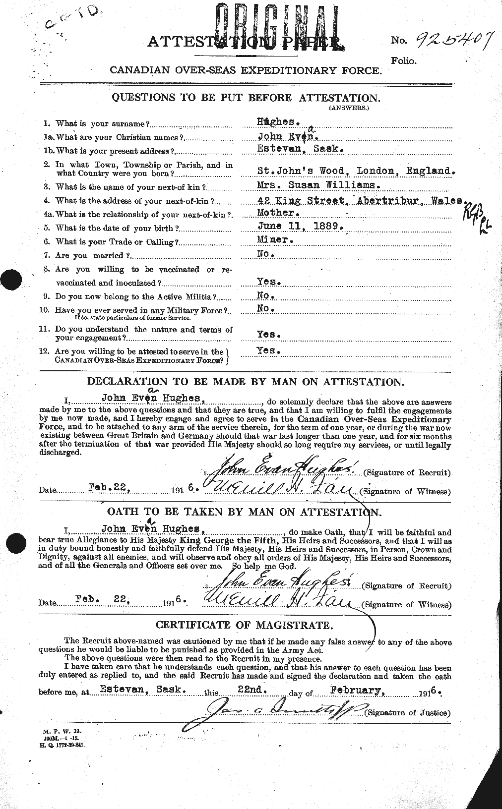 Personnel Records of the First World War - CEF 404015a