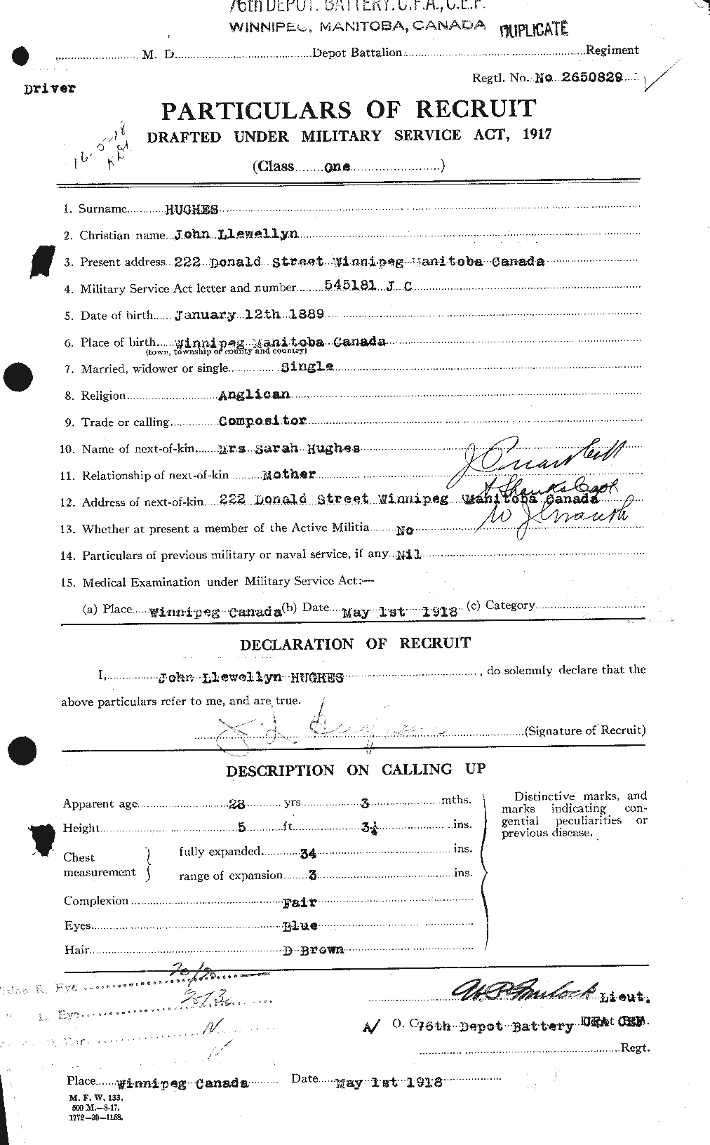 Personnel Records of the First World War - CEF 404041a