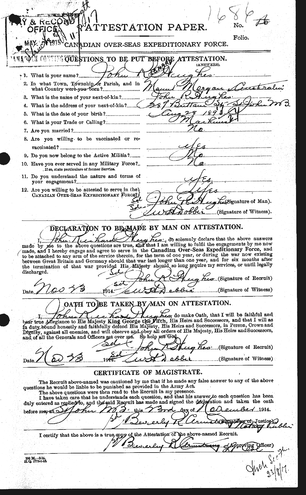 Personnel Records of the First World War - CEF 404046a