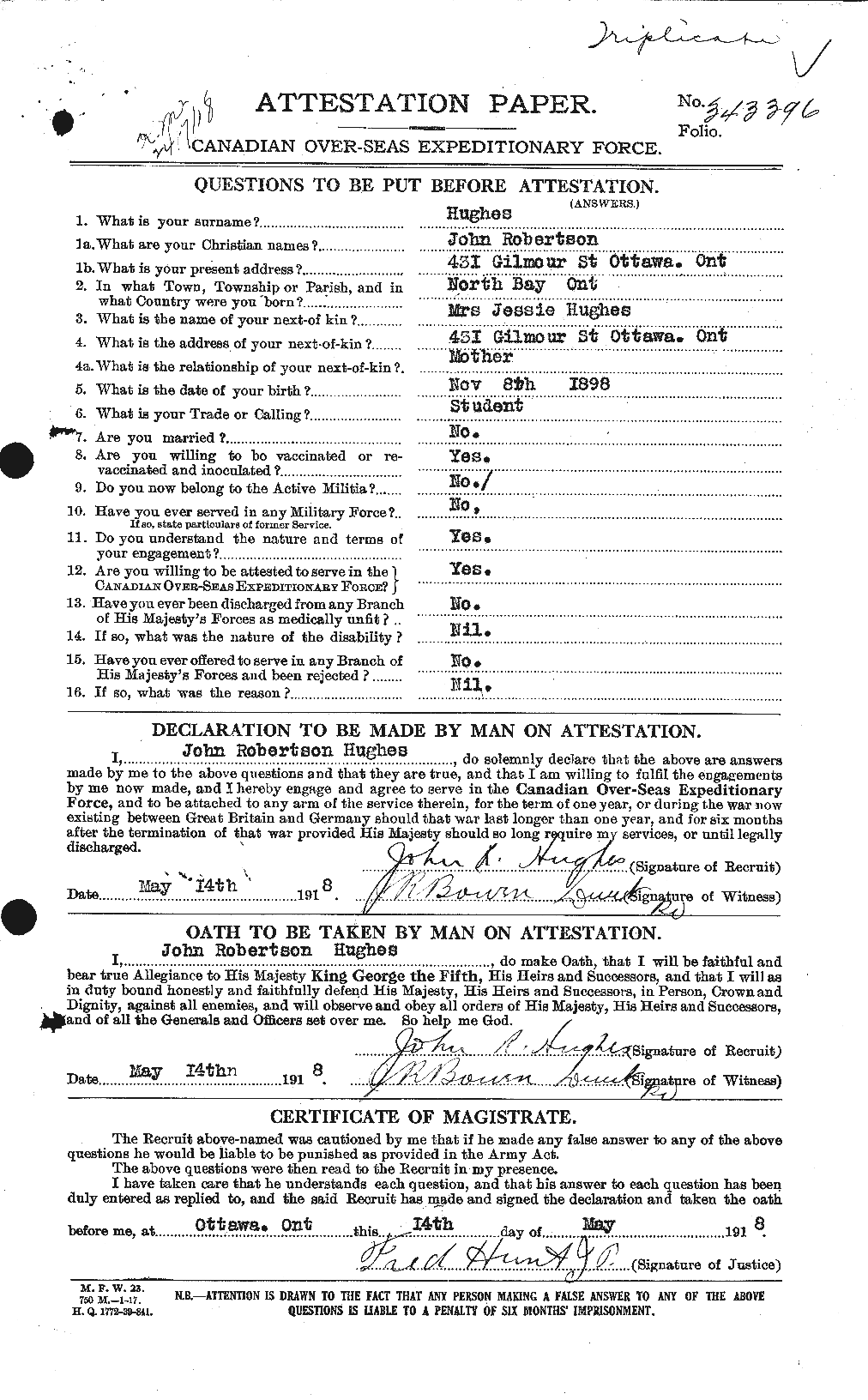 Personnel Records of the First World War - CEF 404047a