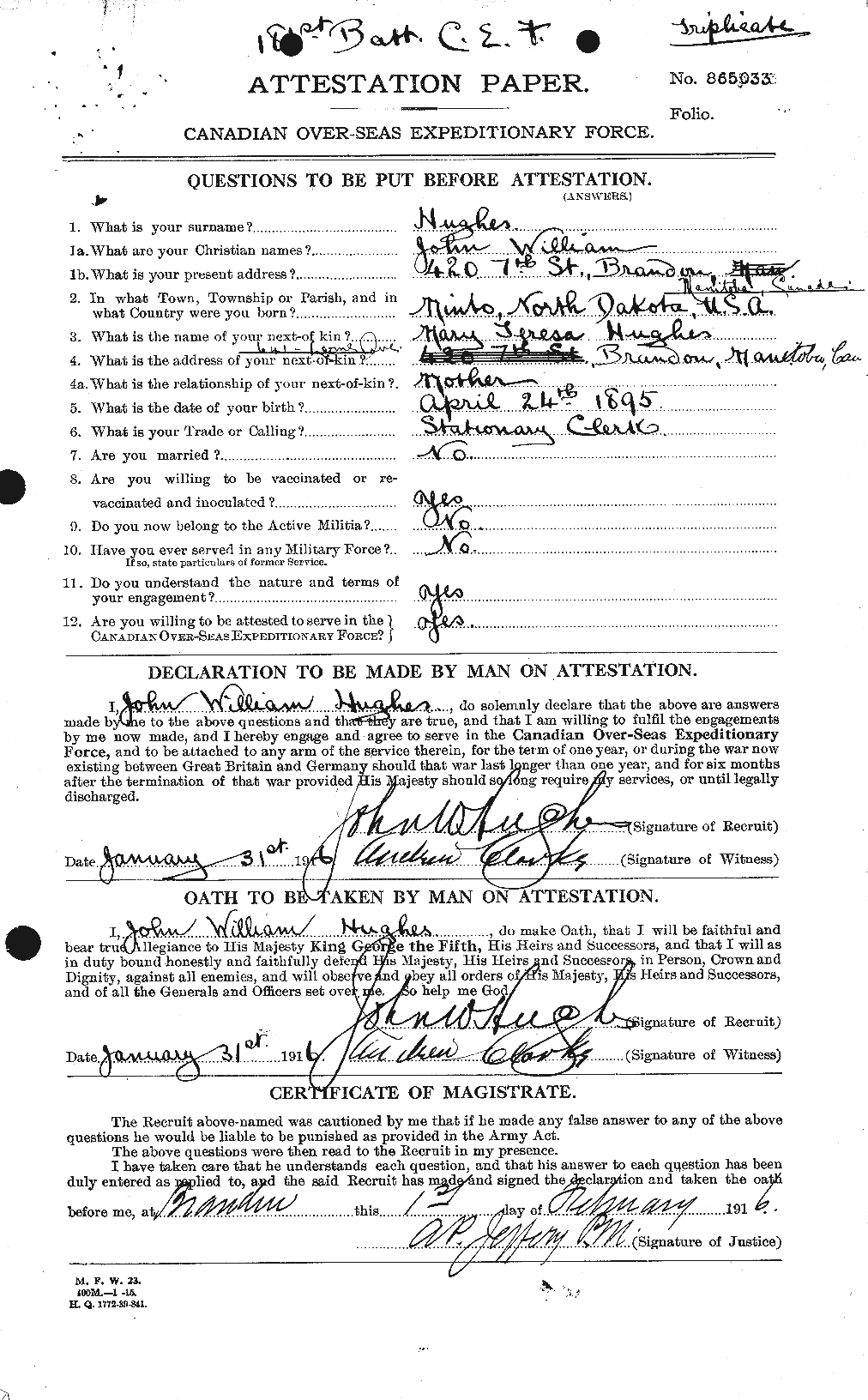 Personnel Records of the First World War - CEF 404060a