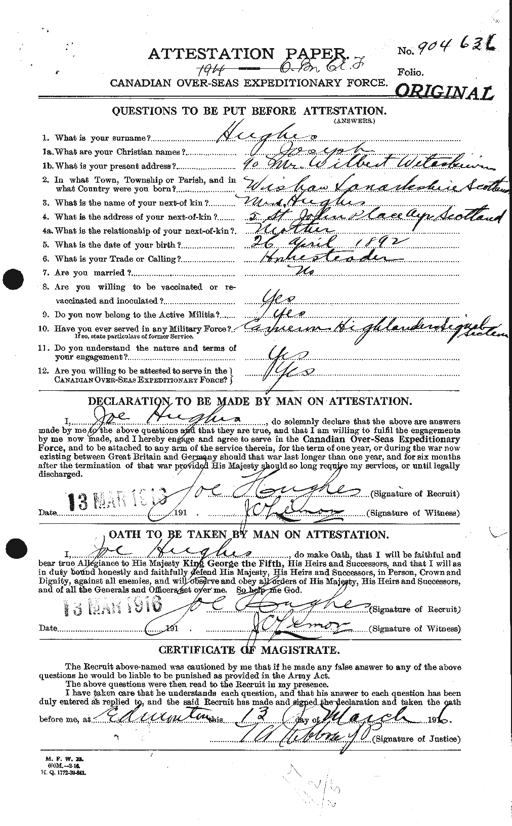 Personnel Records of the First World War - CEF 404065a