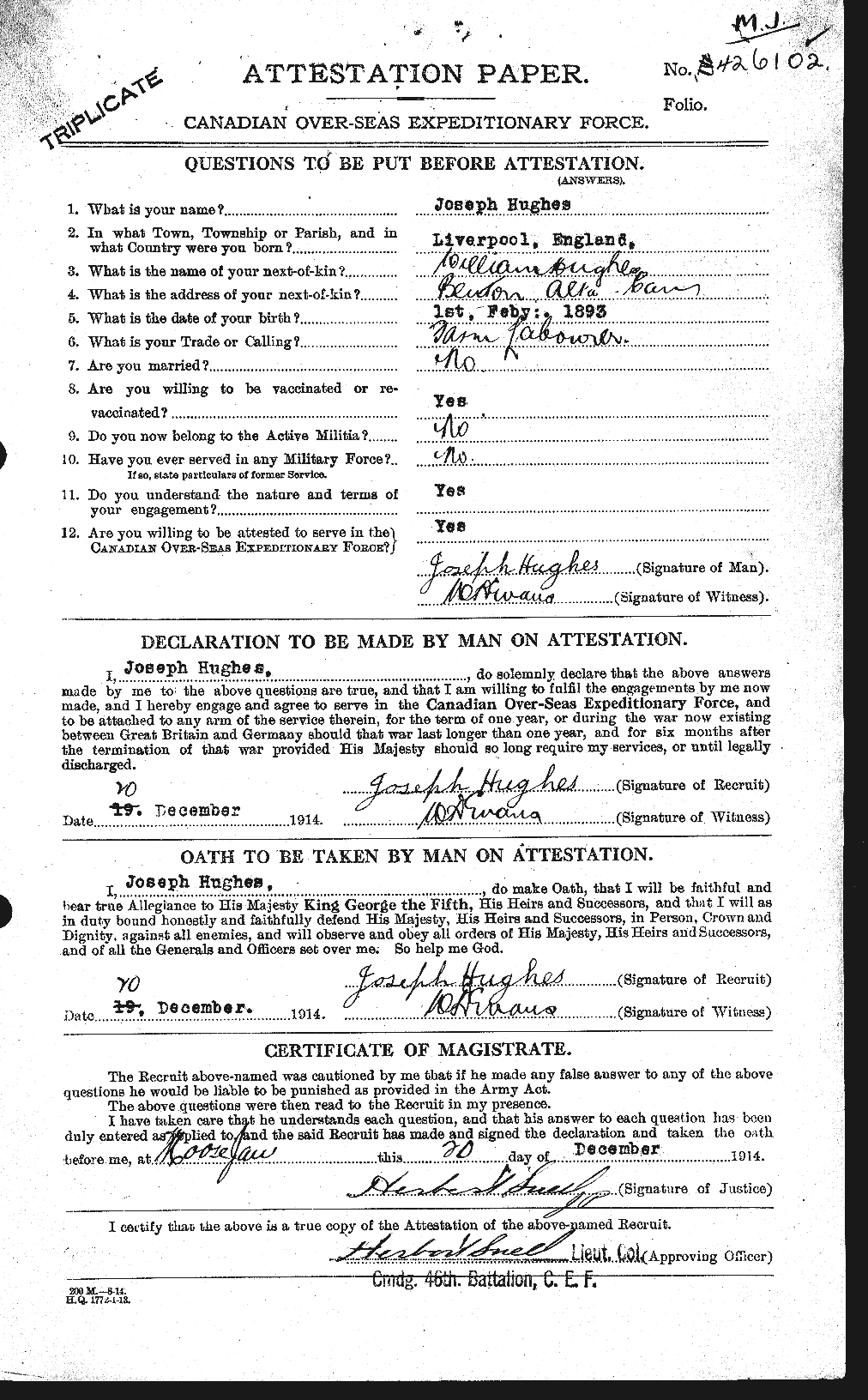 Personnel Records of the First World War - CEF 404070a