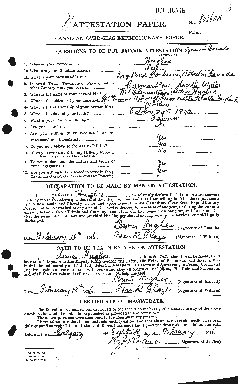 Personnel Records of the First World War - CEF 404106a