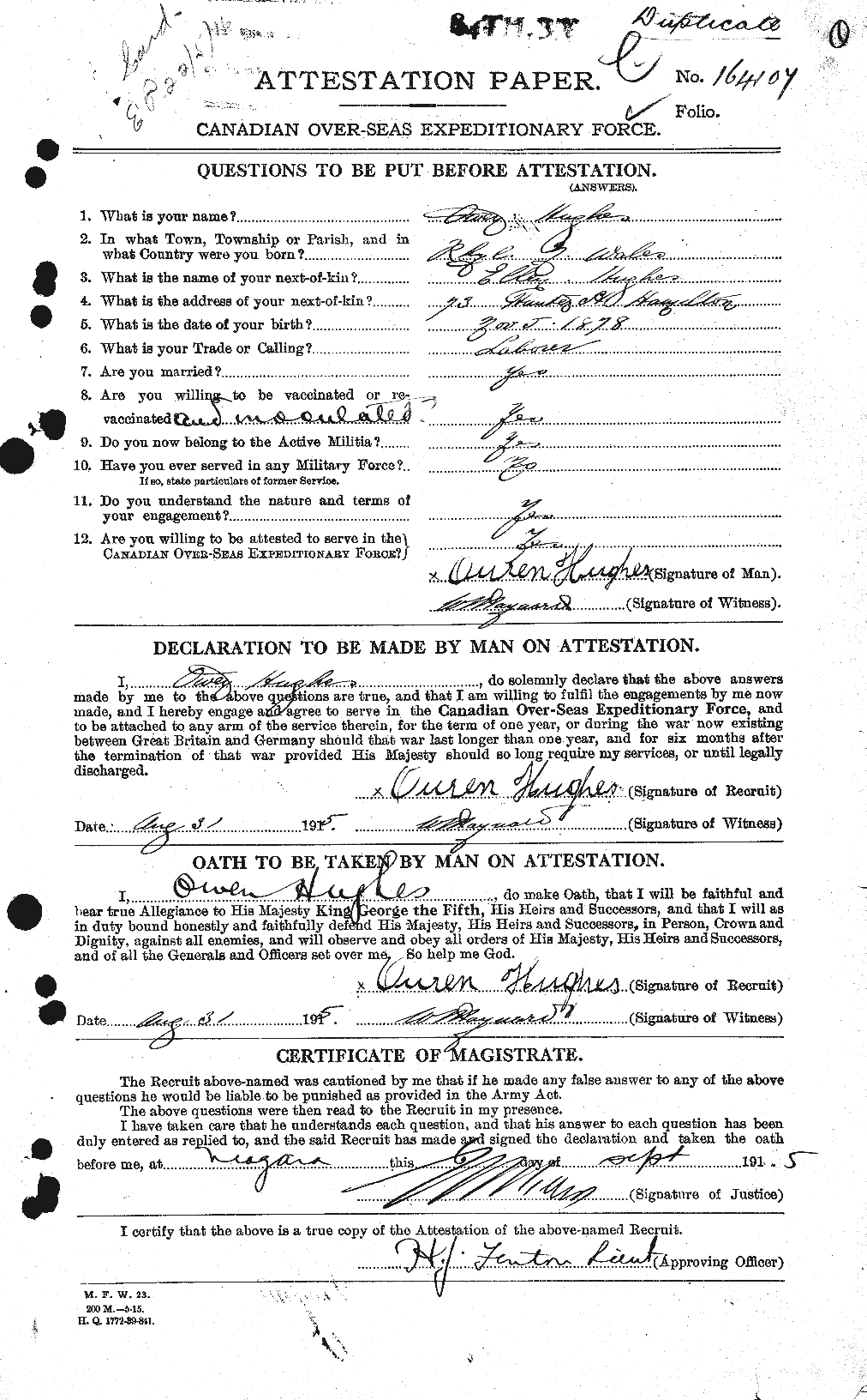 Personnel Records of the First World War - CEF 404140a