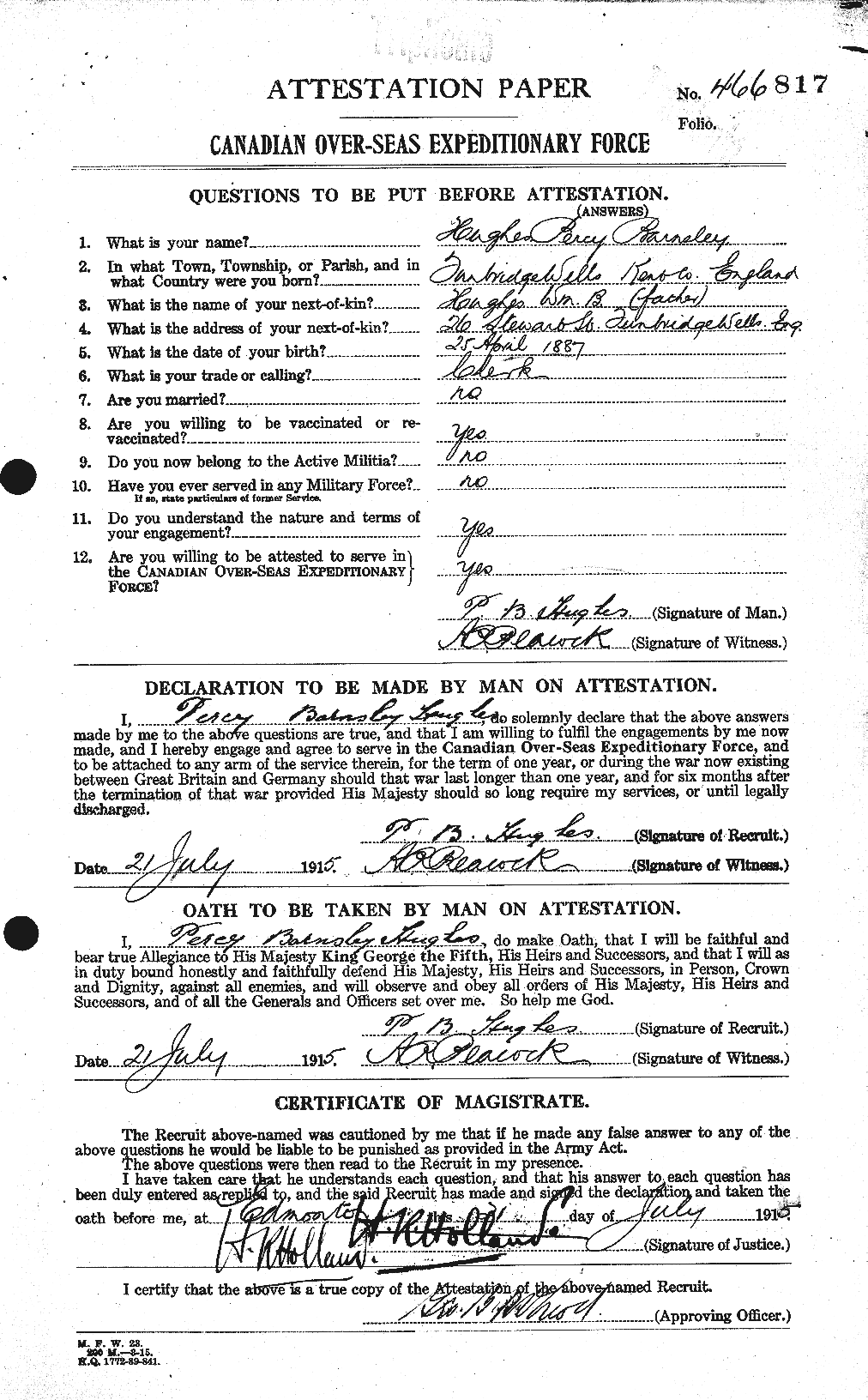 Personnel Records of the First World War - CEF 404157a