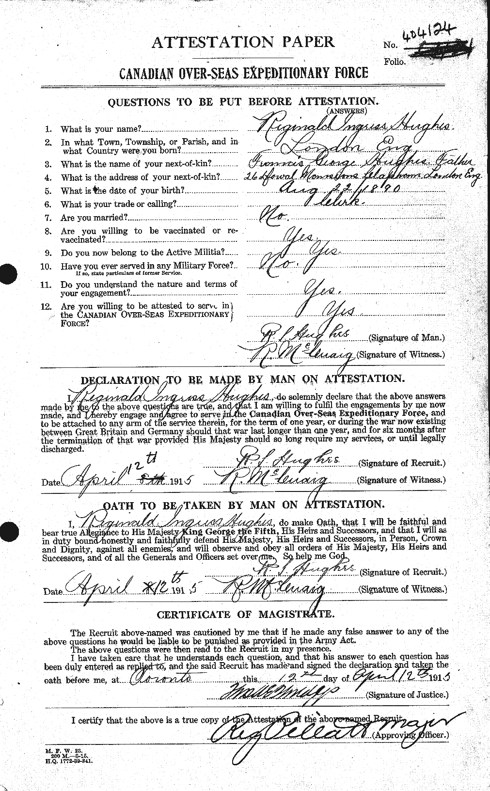 Personnel Records of the First World War - CEF 404178a