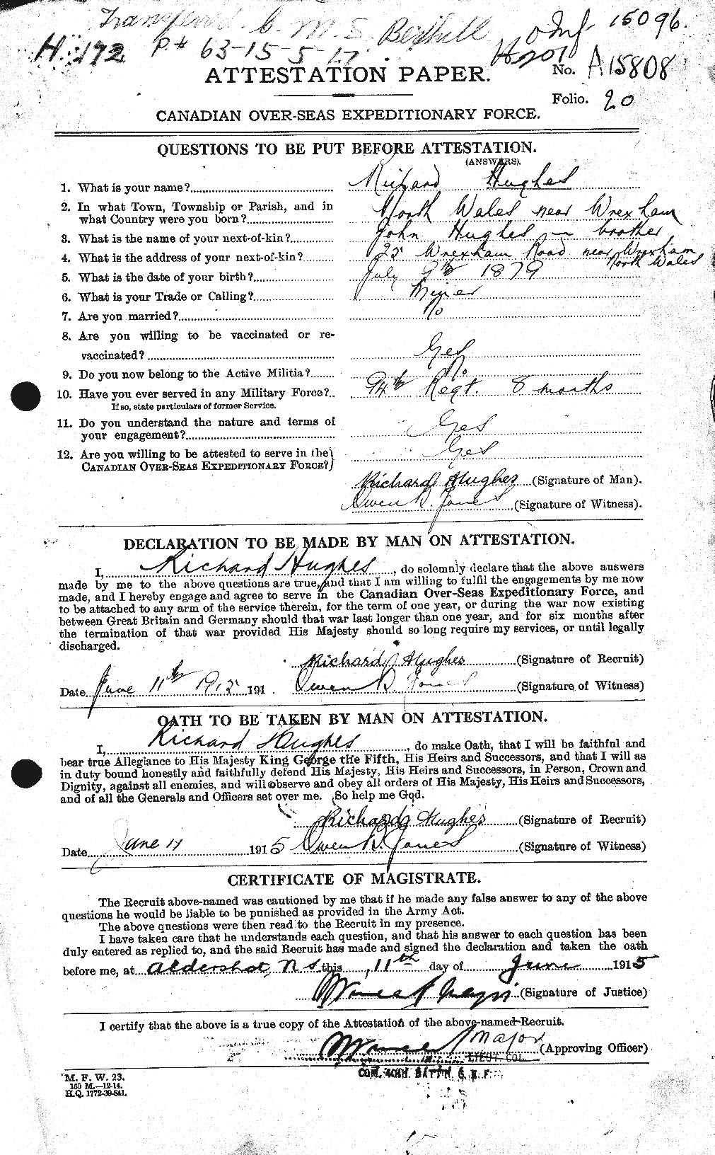 Personnel Records of the First World War - CEF 404181a