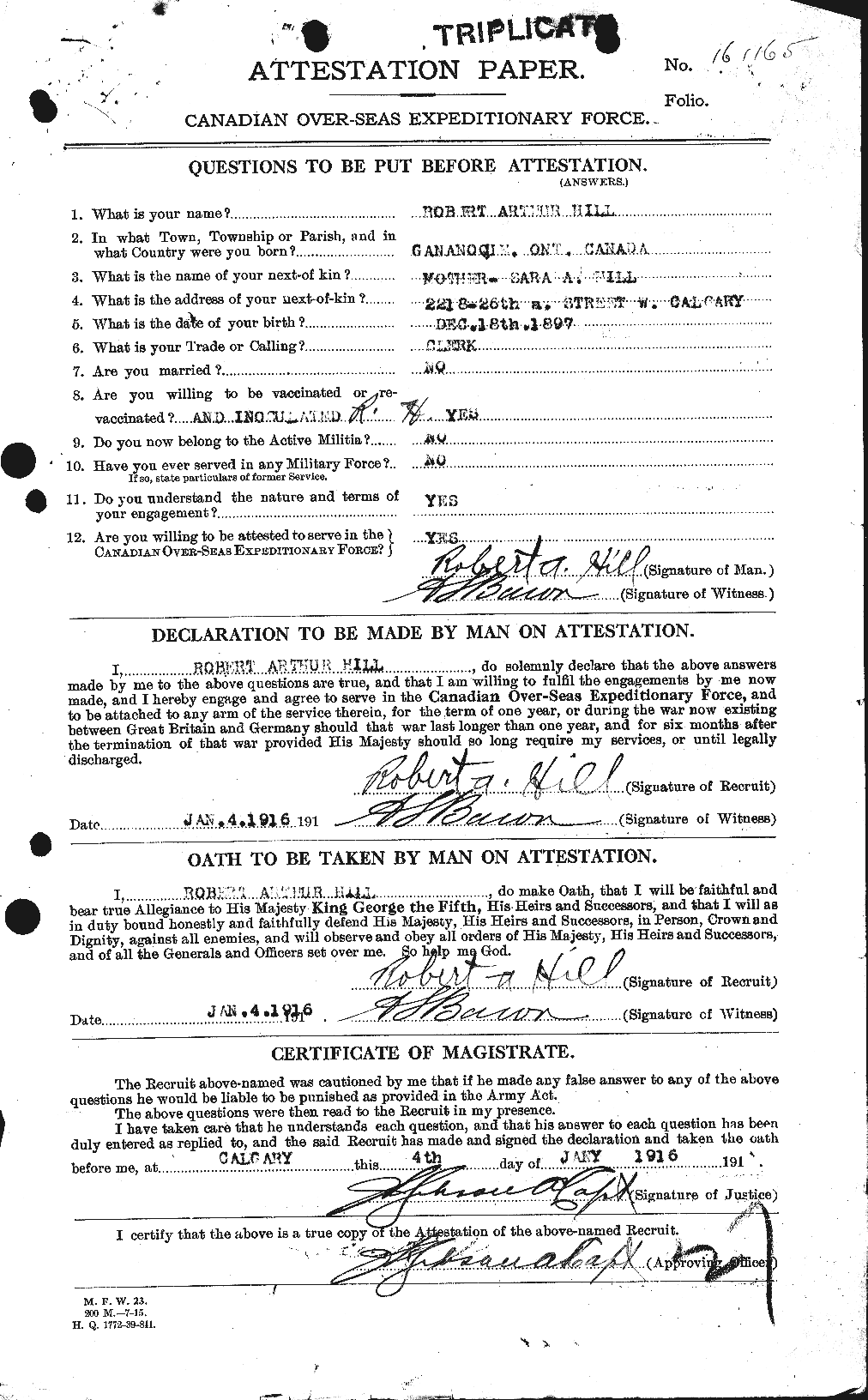 Dossiers du Personnel de la Première Guerre mondiale - CEC 404377a