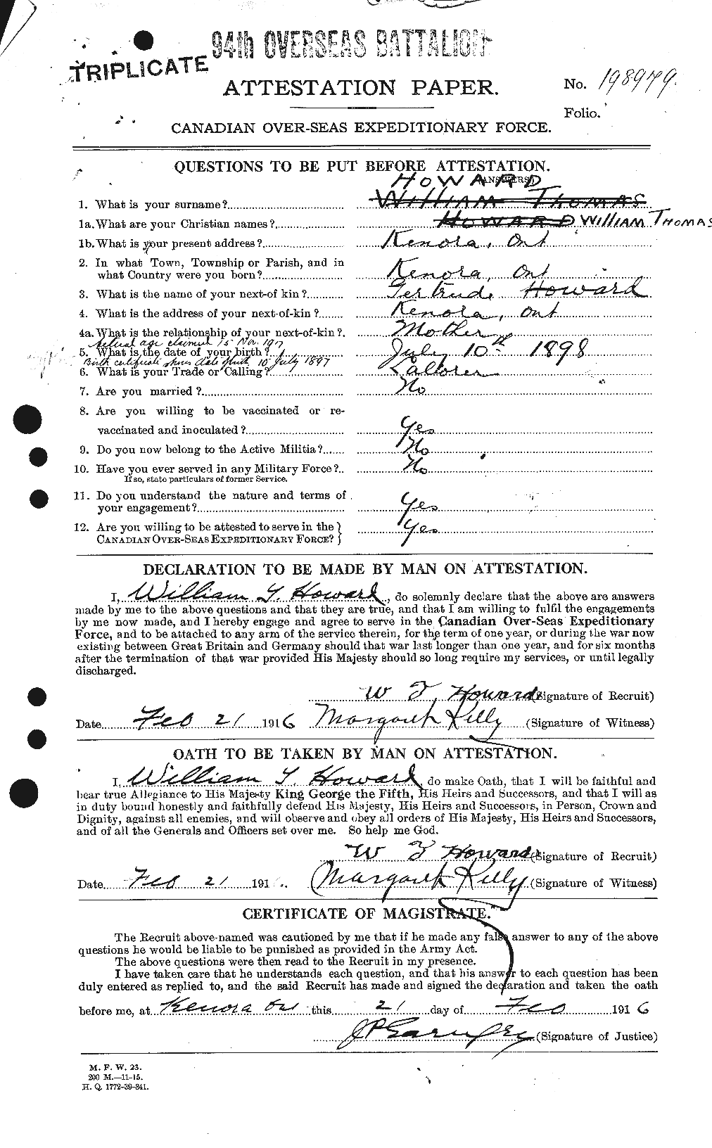Personnel Records of the First World War - CEF 405101a