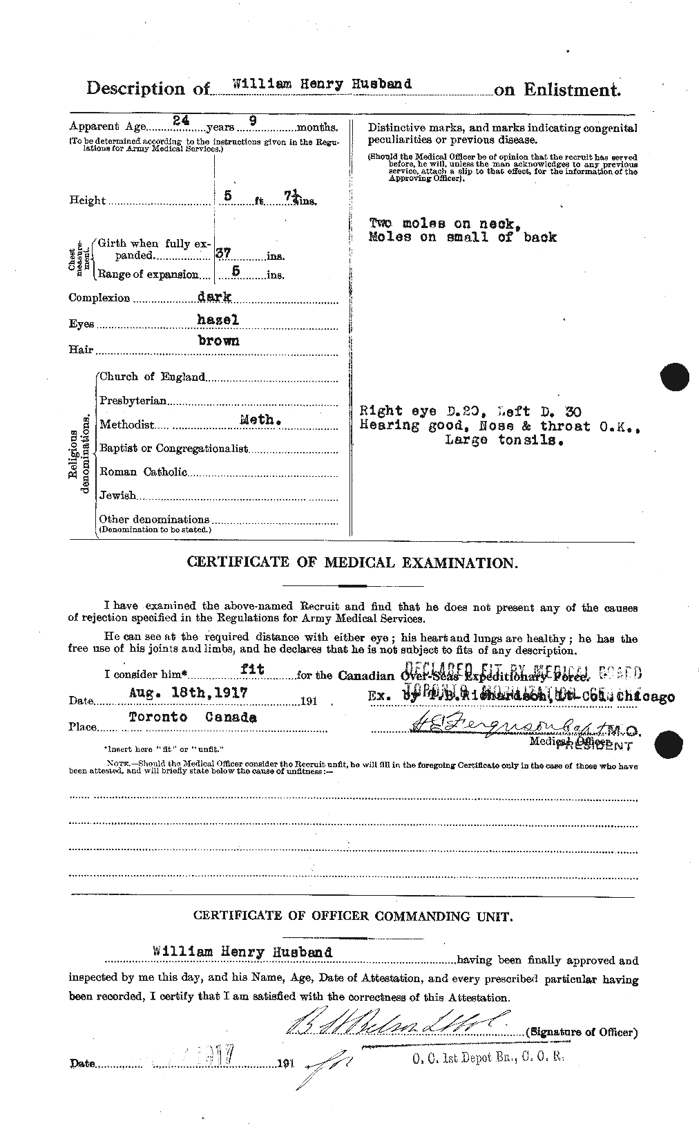 Dossiers du Personnel de la Première Guerre mondiale - CEC 405255b