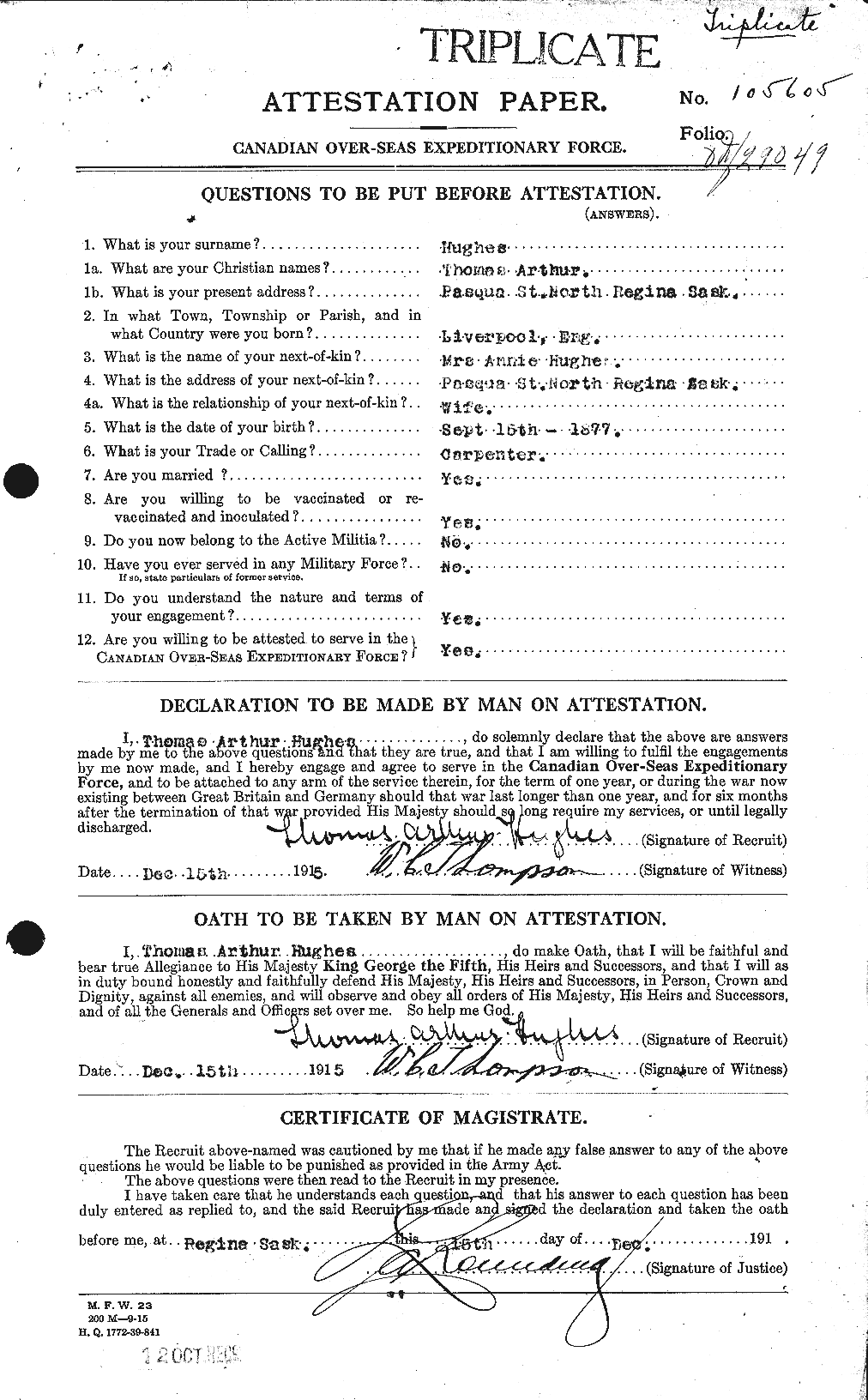 Personnel Records of the First World War - CEF 405825a
