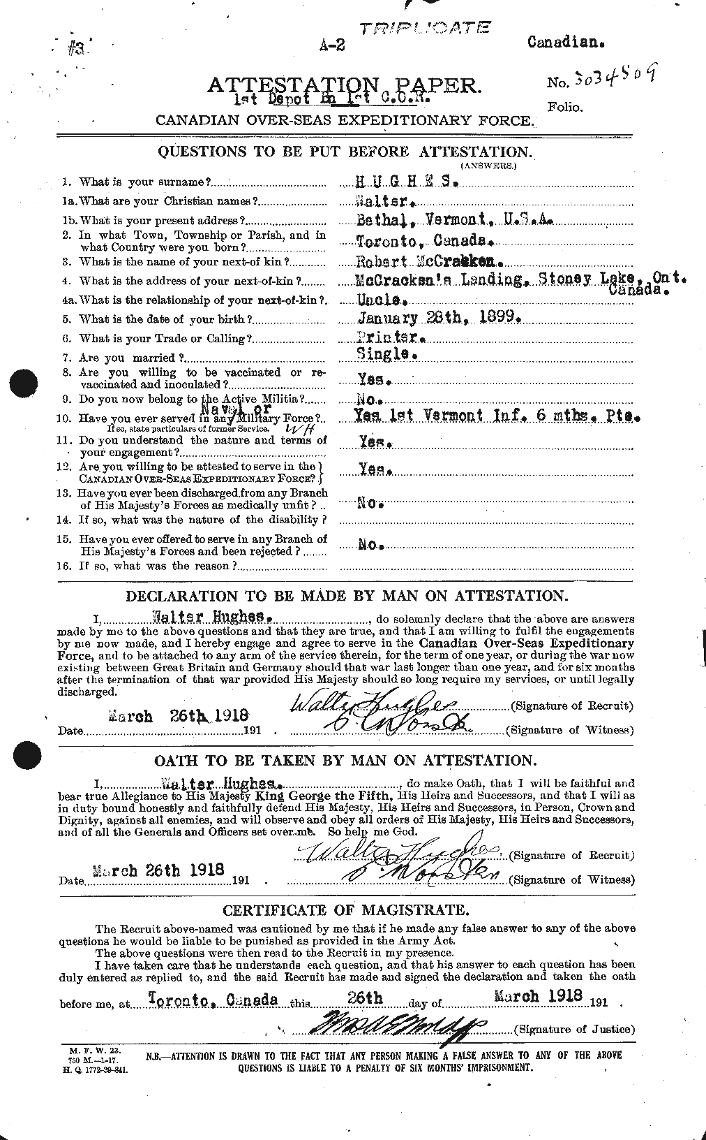 Personnel Records of the First World War - CEF 405858a