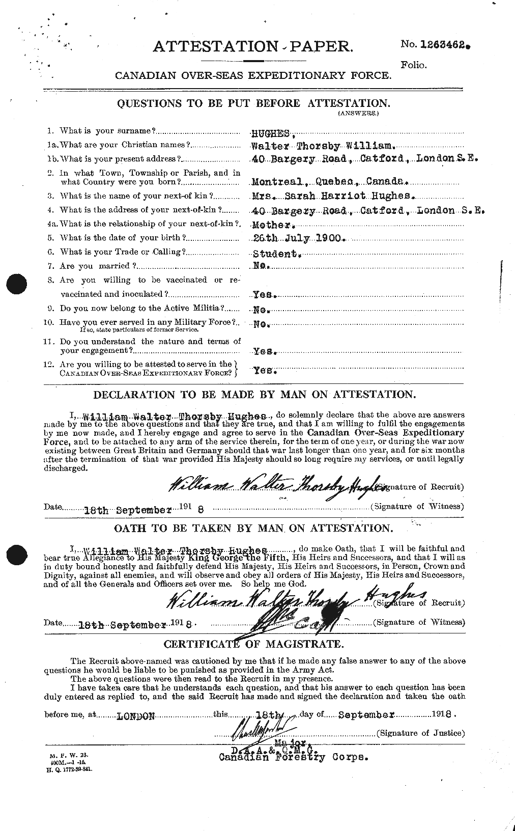 Personnel Records of the First World War - CEF 405864a