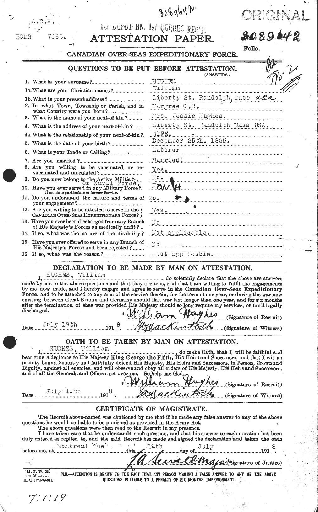 Personnel Records of the First World War - CEF 405880a
