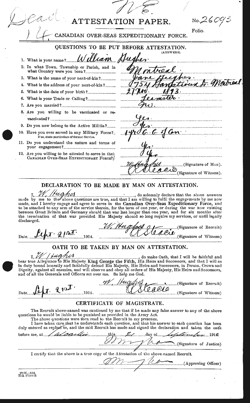 Personnel Records of the First World War - CEF 405881a