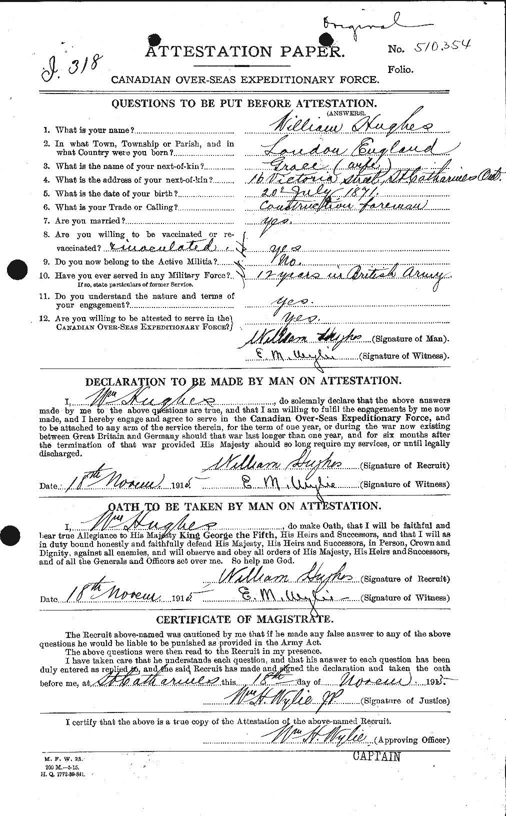 Personnel Records of the First World War - CEF 405885a