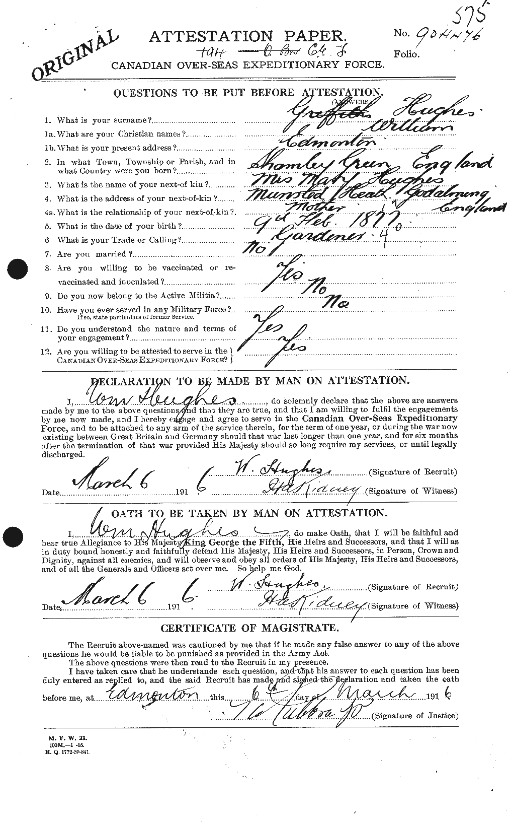 Personnel Records of the First World War - CEF 405886a